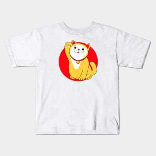 Manekineko Lucky Cat - Wealth Kids T-Shirt